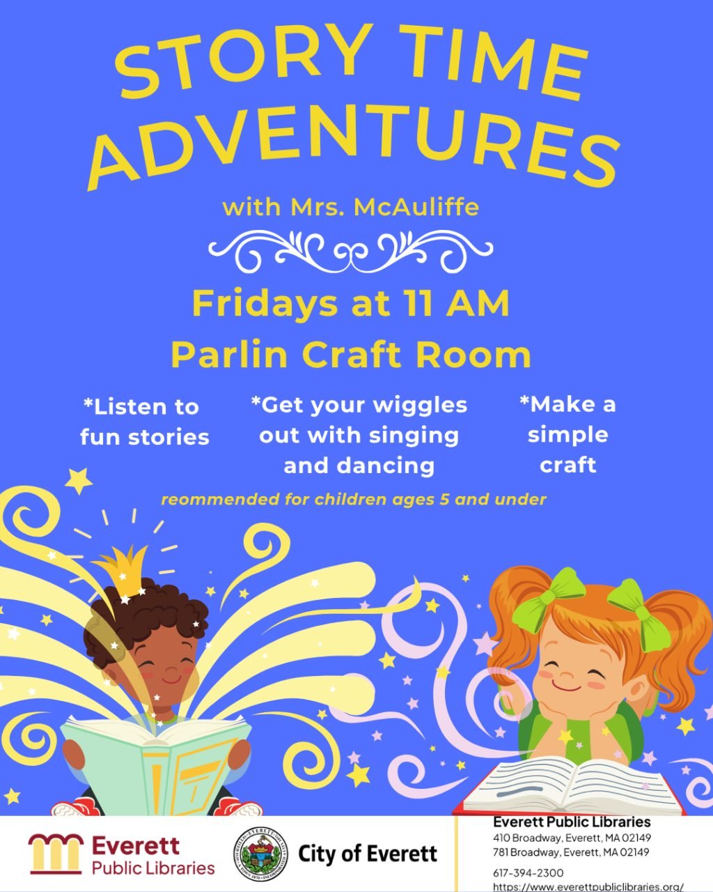 Story Time Adventures with Mrs. McAuliffe